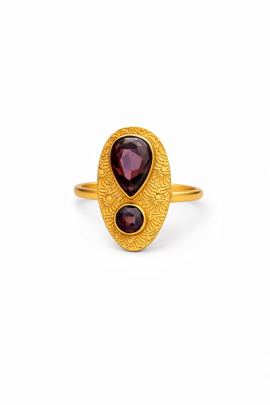 Garnet Statement Adjustable Ring