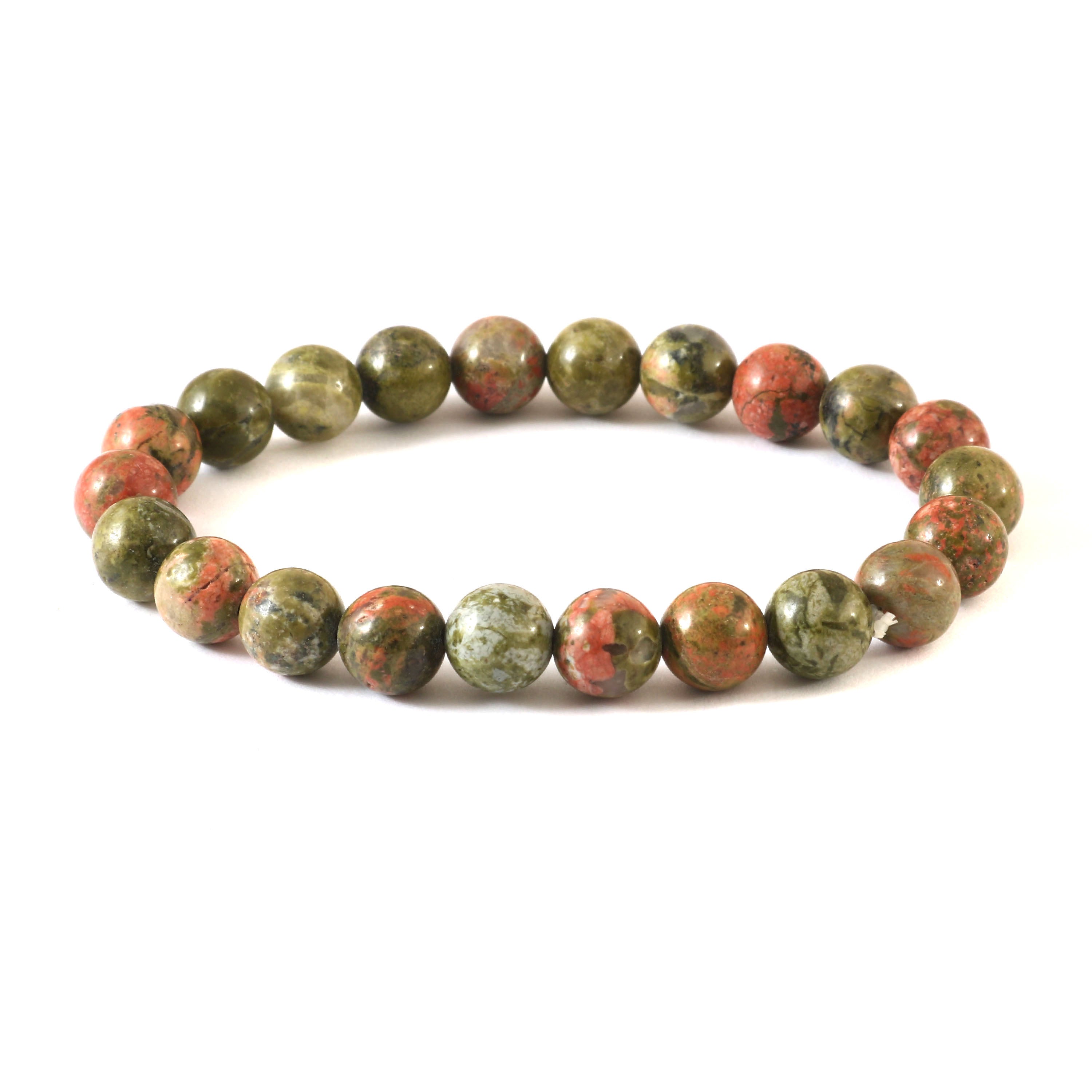 Natural Unakite Semi Precious, Stone Bracelet