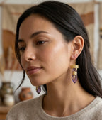 Amethyst Scorpion Crystal Earrings