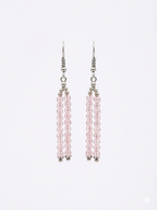 Rose Quartz Pink Tassel Earrings