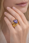 Purple Gemstone Statement Adjustable Ring