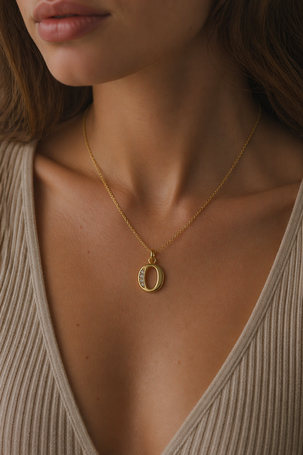Elegant Gold Initial “O” Pendant