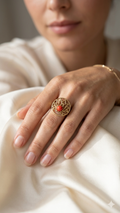 Coral Bloom Statement Adjustable Ring
