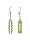 Handmade Green Peridot Bead Tassel Earrings