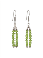 Handmade Green Peridot Bead Tassel Earrings