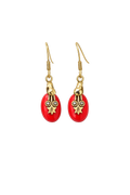 Vintage Red Stone Dangle Earrings