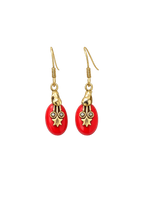 Vintage Red Stone Dangle Earrings