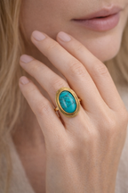 Turquoise Oval Statement Ring