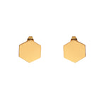 Minimalist Gold Hexagon Stud Earrings