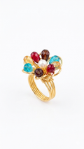 Colorful Pearl Floral Statement Ring