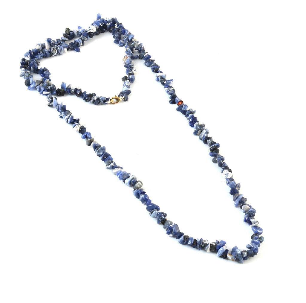 Natural Sodalite Chip Bead Necklace