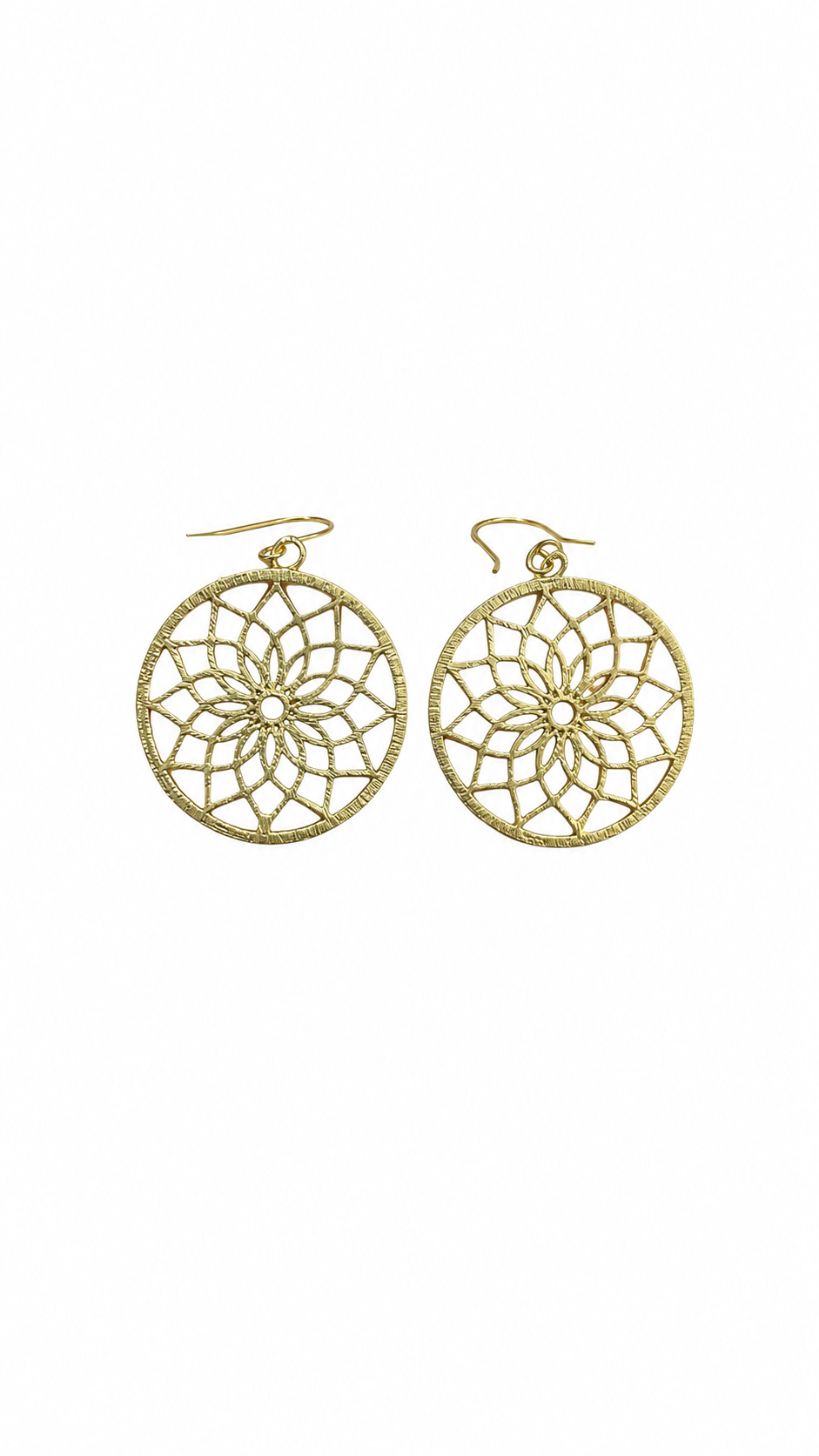 Elegant Gold Mandala Hoop Earrings