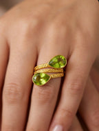 Peridot Style Statement Adjustable Ring