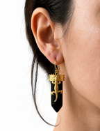 Black Onyx Gecko Earrings