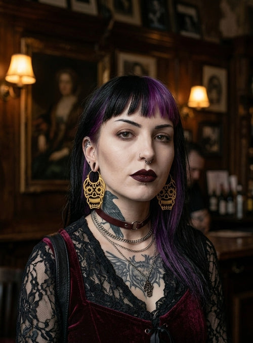 Boho Skull Hoop Earrings