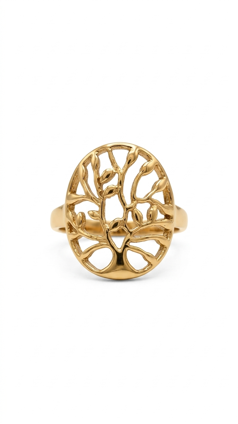 Gold Abstract Filigree Statement Ring