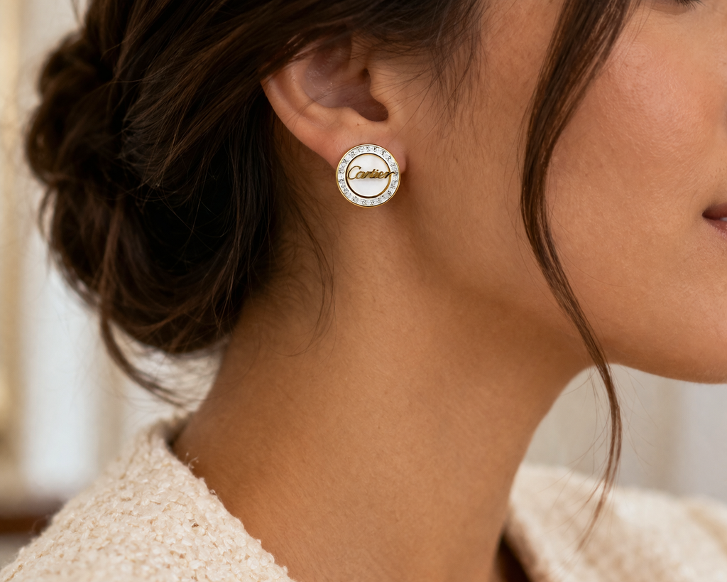 Elegant Round Crystal Stud Earrings