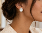 Elegant Round Crystal Stud Earrings