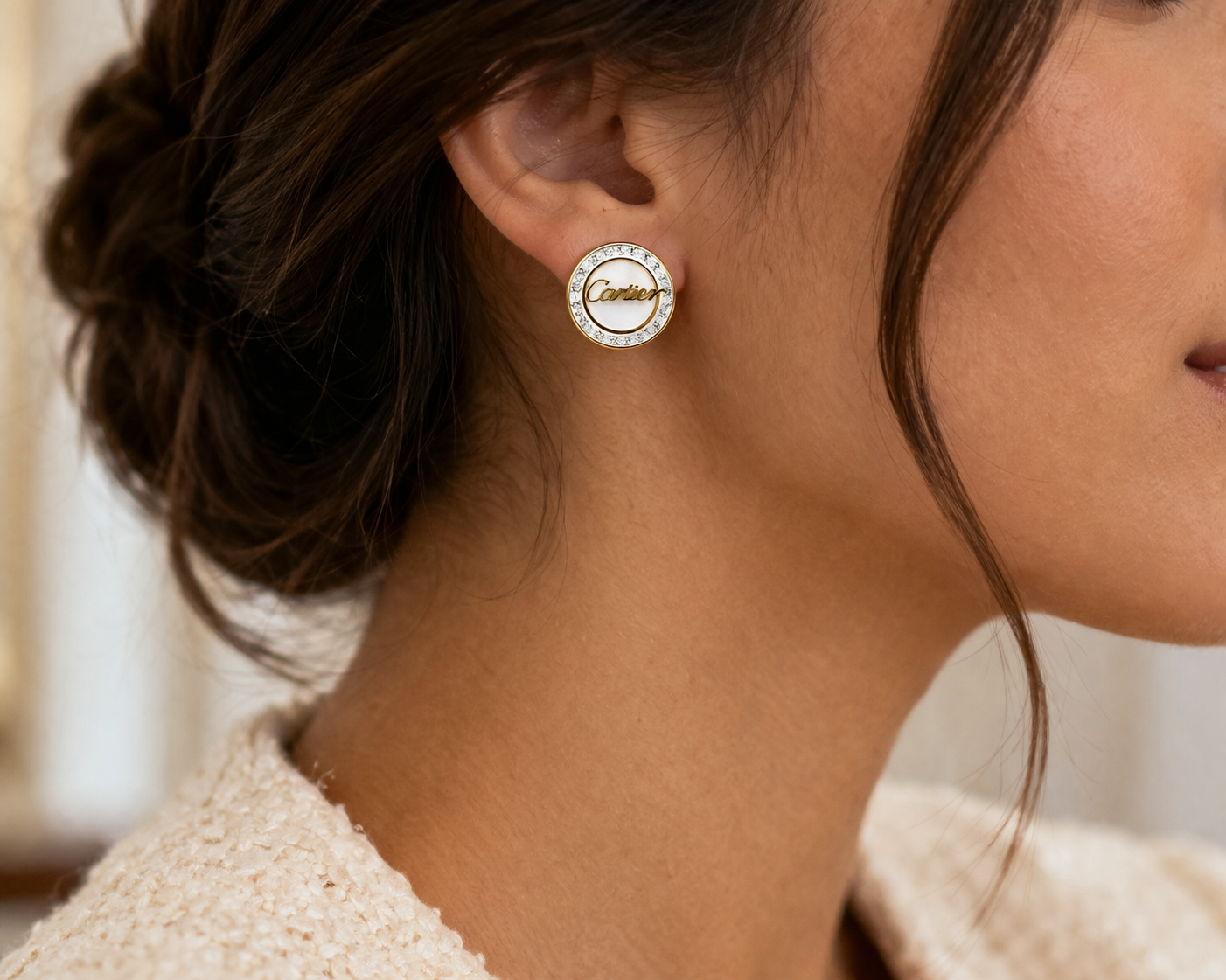 Elegant Round Crystal Stud Earrings