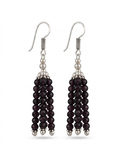 Handmade Black Onyx Crystal Tassel Earrings