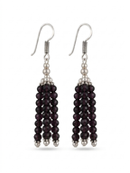 Handmade Black Onyx Crystal Tassel Earrings