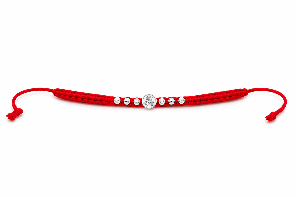 925 Sterling Silver “Mere Bhaiya” Rakhi | Handmade Red Thread Rakhi for Brother