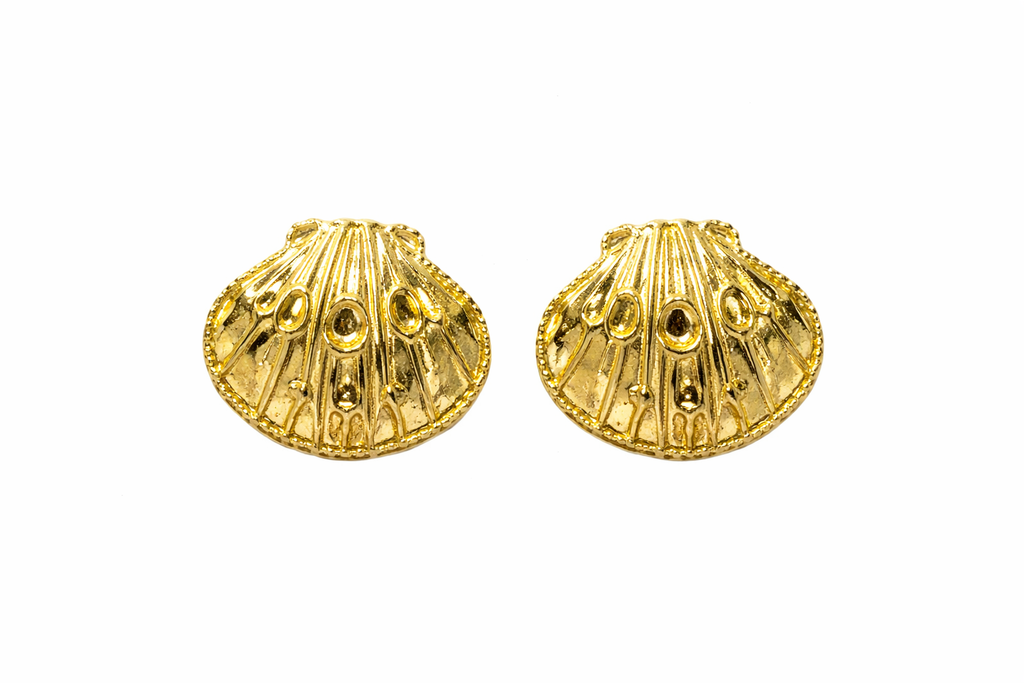 Gold Plated Shell Stud Earrings