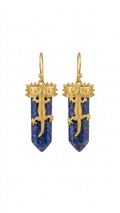 Lapis Lazuli Gecko Earrings