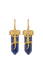 Lapis Lazuli Gecko Earrings