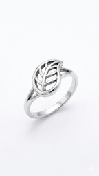 Minimalist Silver Leaf Ring