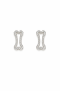 Minimalist Bone Shape Diamond Stud Earrings