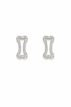 Minimalist Bone Shape Diamond Stud Earrings
