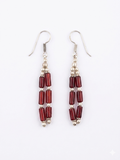 Handmade Garnet Red Bead Earrings