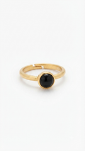 Minimalist Black Onyx Gold Ring