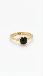 Minimalist Black Onyx Gold Ring