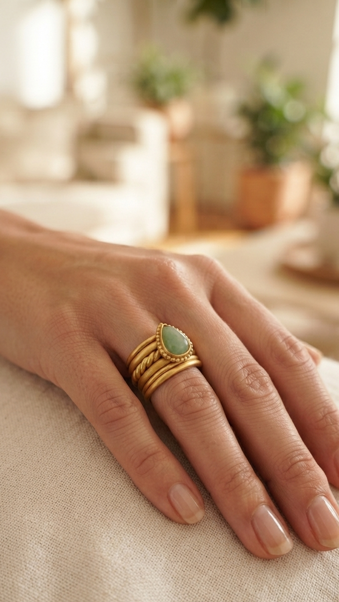 Stackable Gemstone Ring | Minimalist Gold Ring