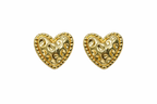 Gold Heart Stud Earrings
