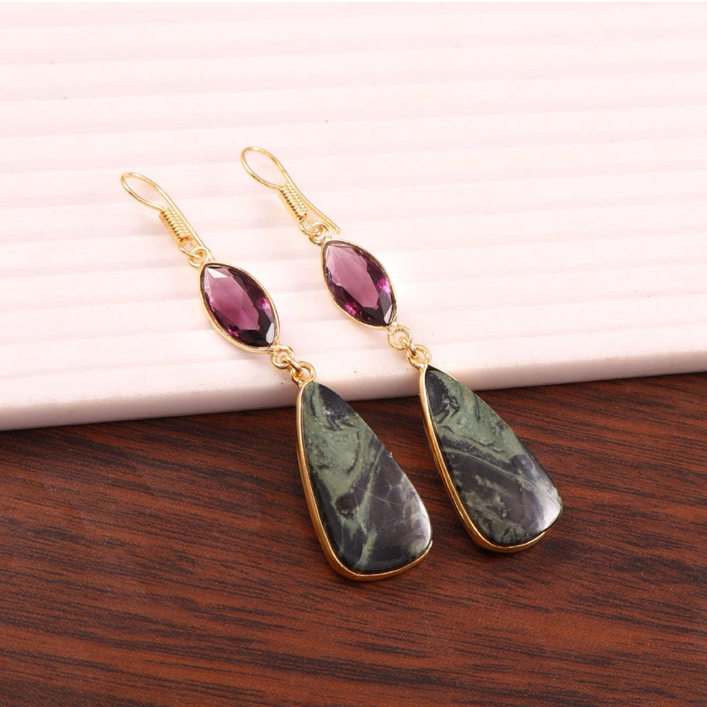 Boho Elegant Gold Tone Drop Earrings