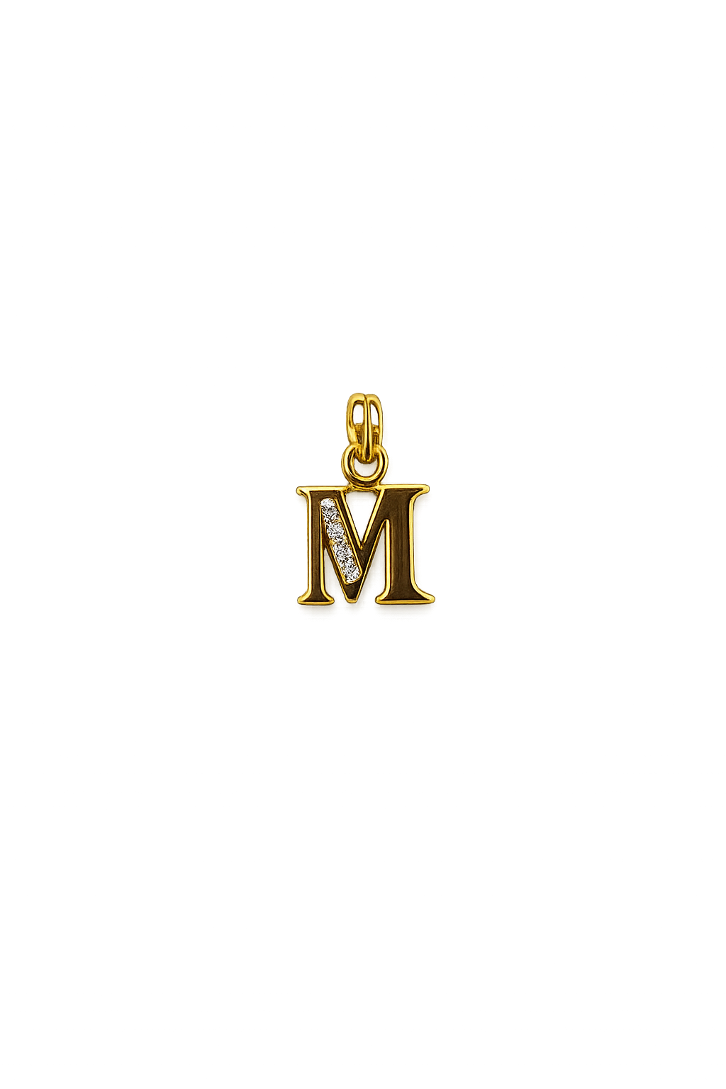Elegant Gold Initial “M” Pendant