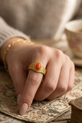 Vintage Gold Carnelian Ring for Women