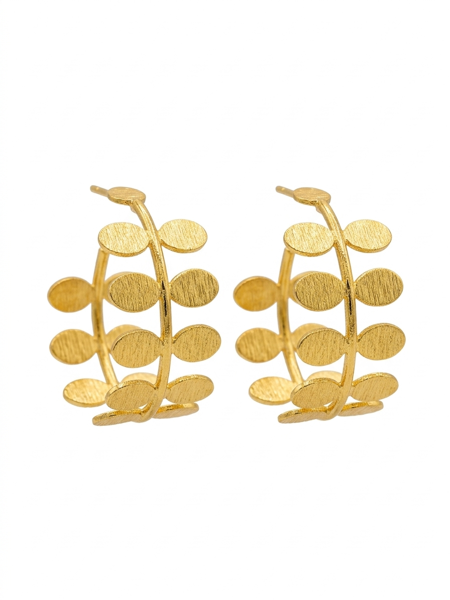 Golden Leaf Wrap Hoop Earrings