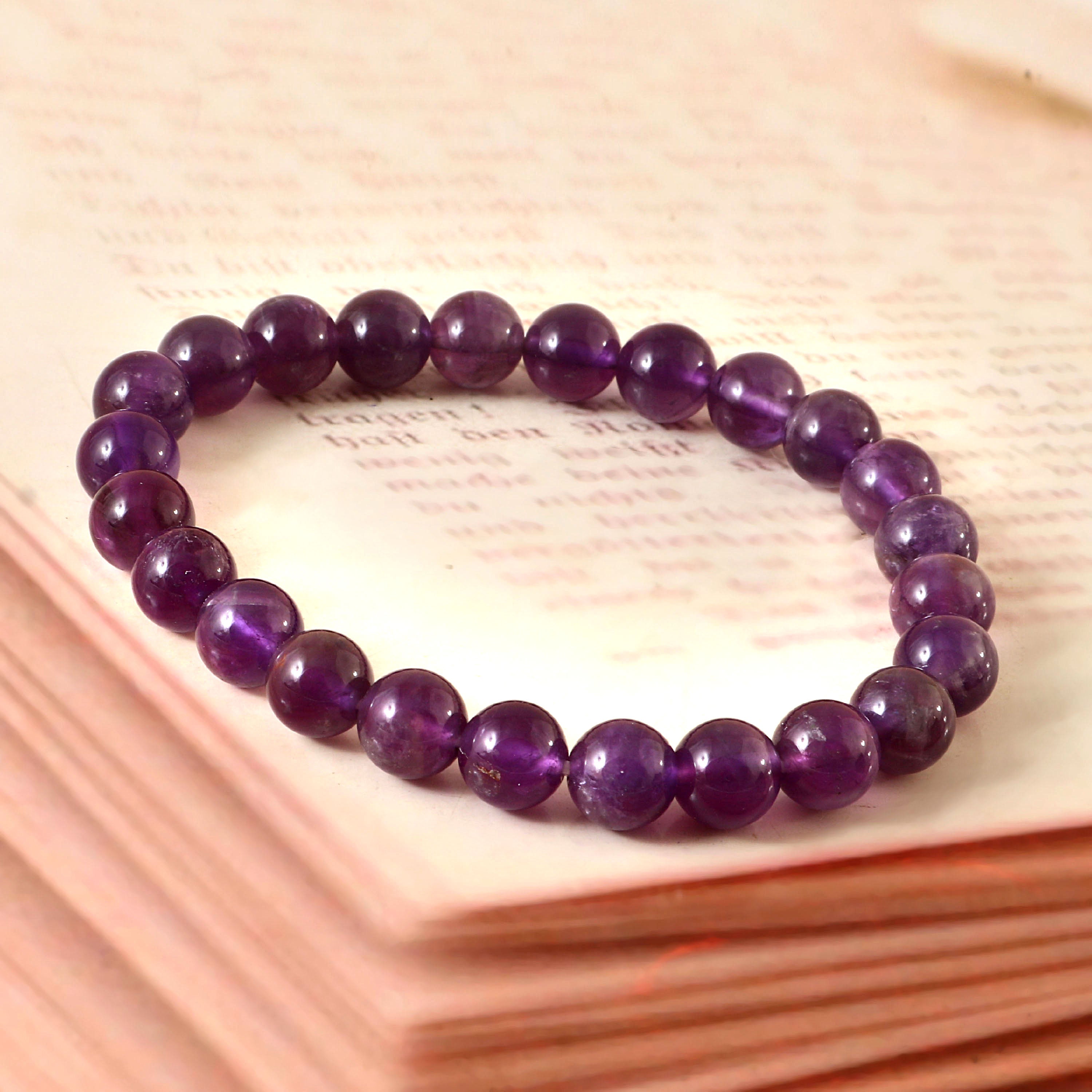 Natural Amethyst Bracelet Crystal Stone Bracelet