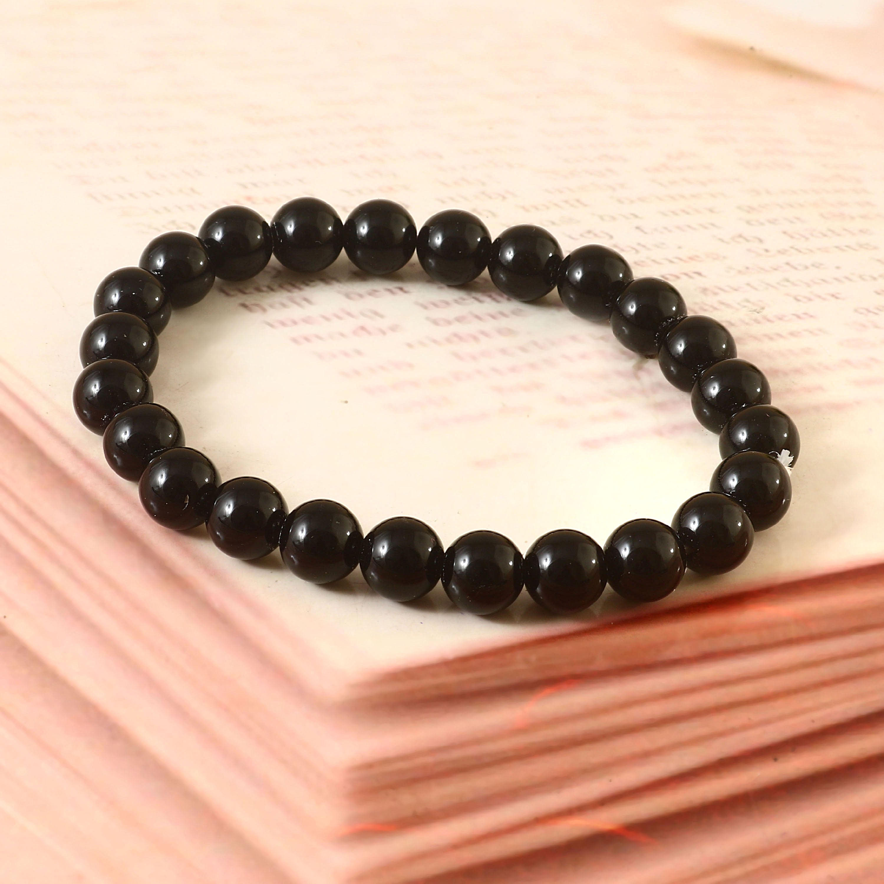 Natural Black Obsidian Full Rounds Beads