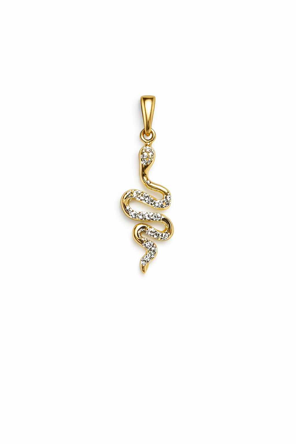 Gold Snake Pendant Necklace, Minimalist Serpent Jewelry