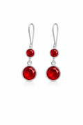 Radiant Ruby Red Double Drop Earrings