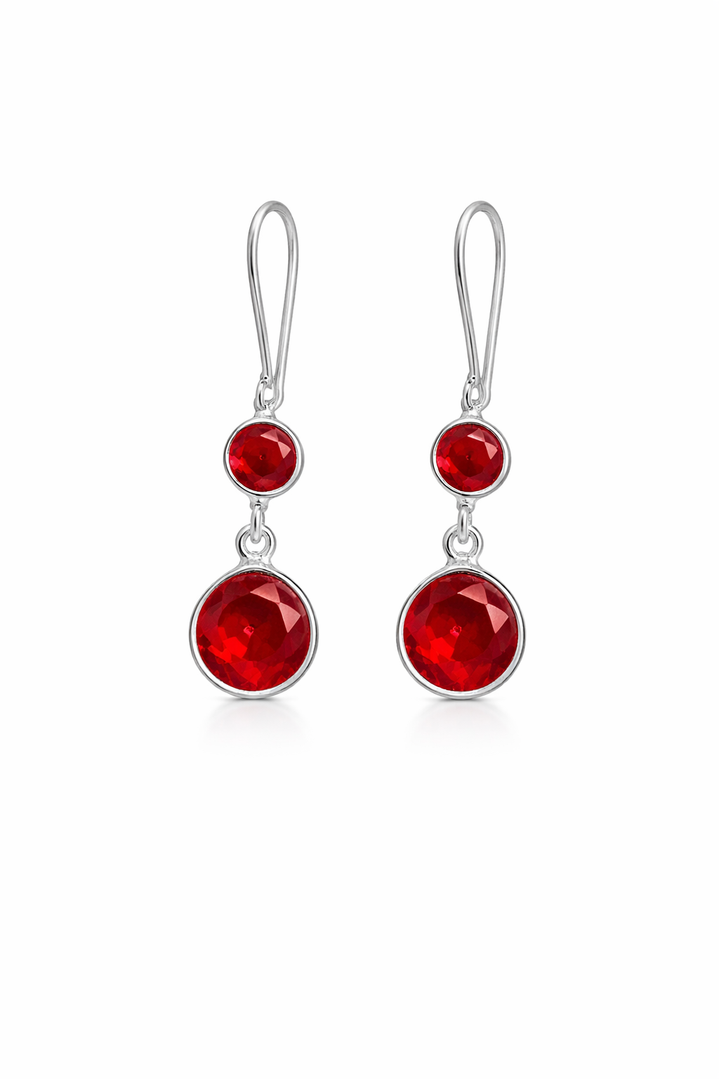 Radiant Ruby Red Double Drop Earrings