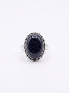 Midnight Blue Goldstone Ring