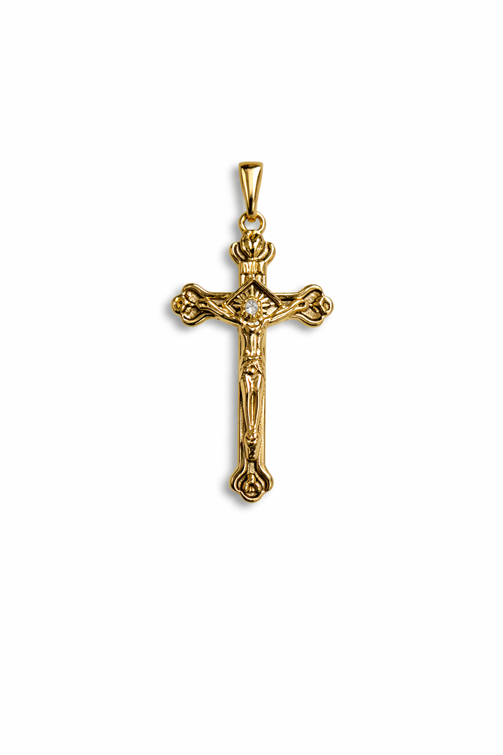 Gold Crucifix Cross Pendant