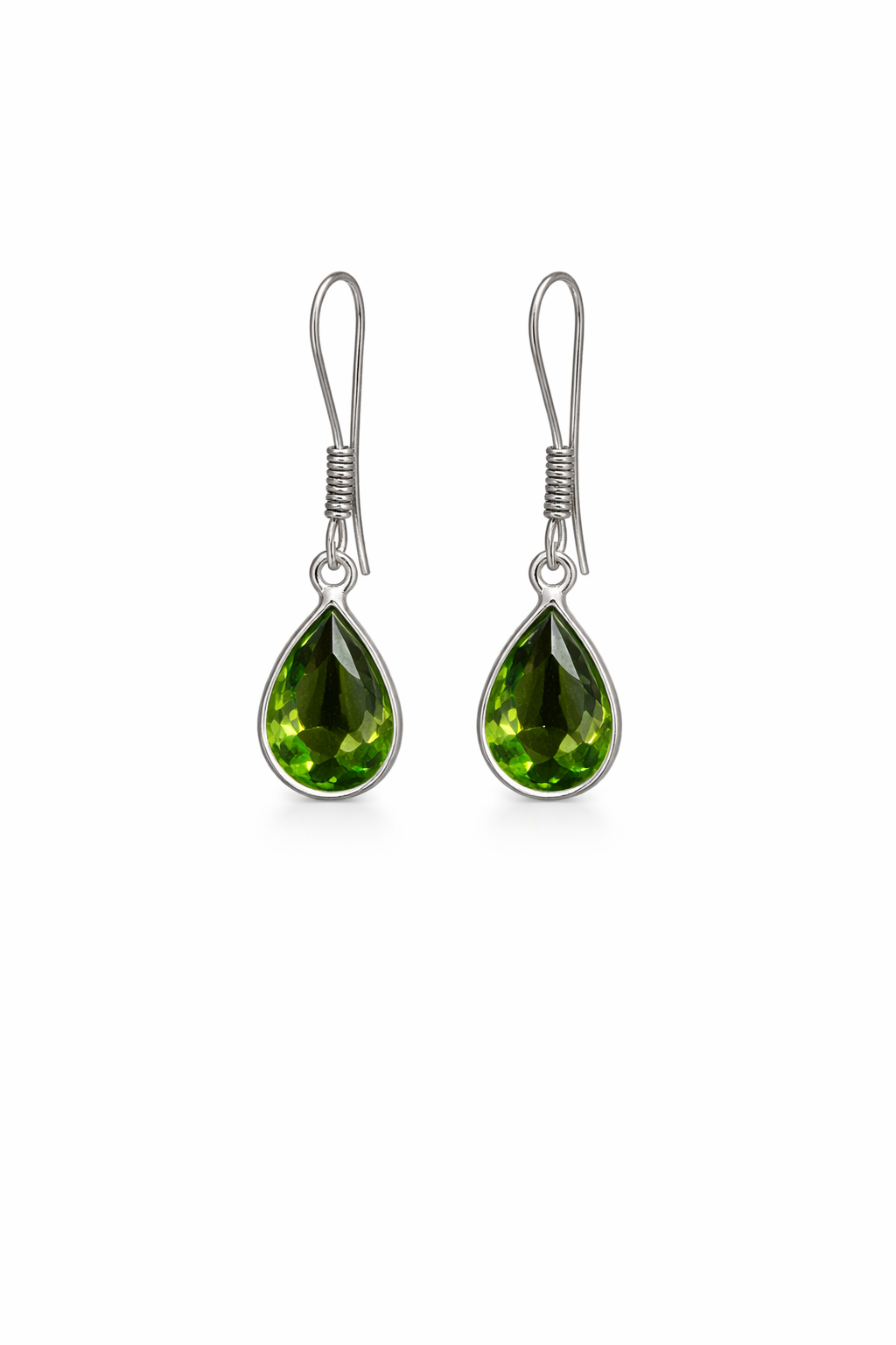 Emerald Green Teardrop Dangle Earrings