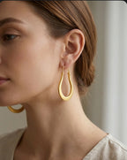 Classic Teardrop Gold Hoop Earrings